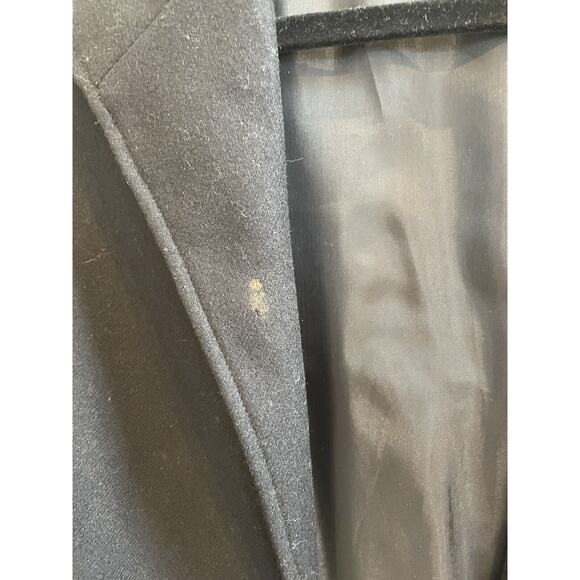 Women’s Requirements Black Wool Open Front Coat Size 10 Mid Length Collared READ - Picture 3 of 7